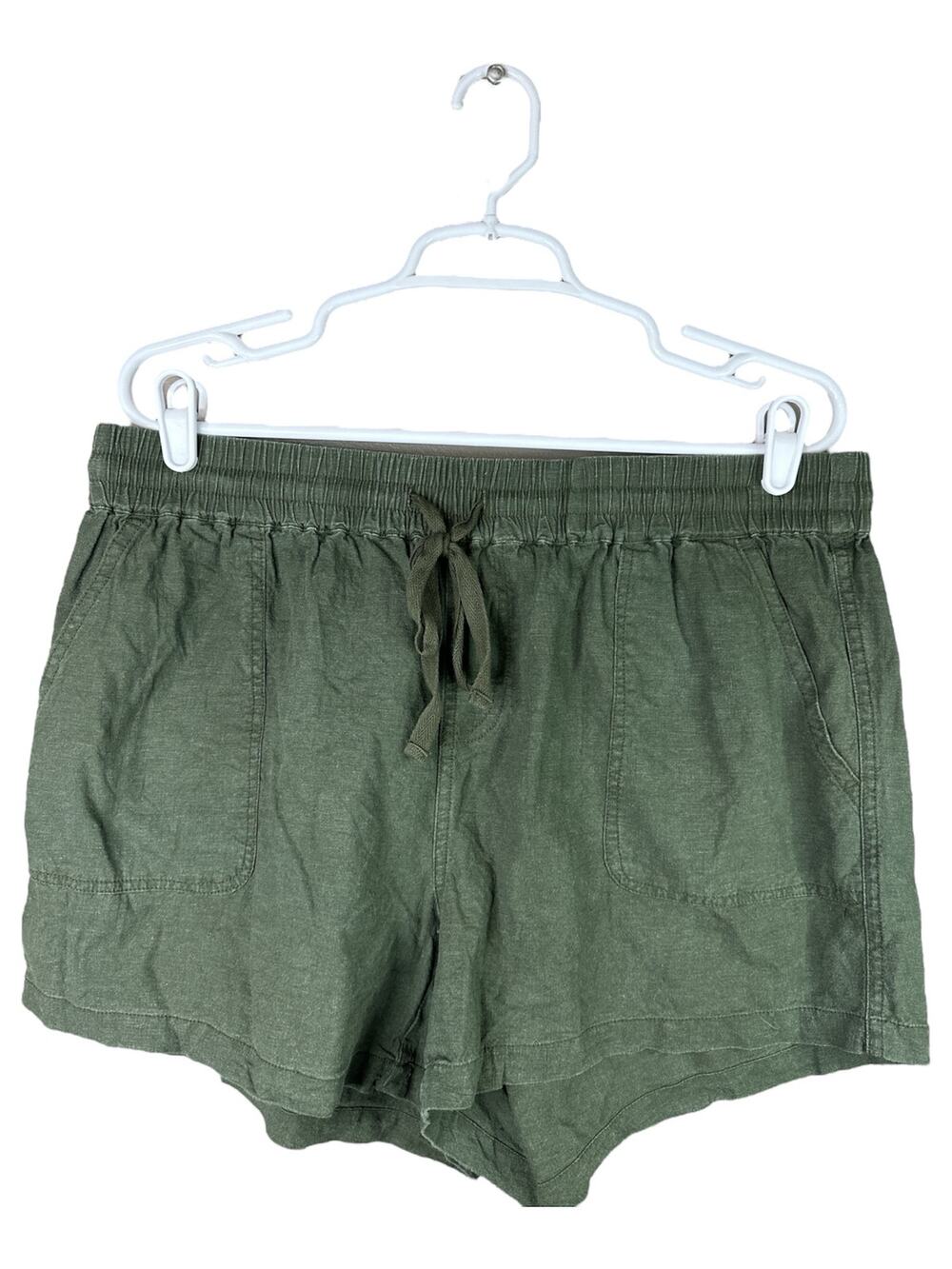 Torrid Linen Spandex Blend Green Pull On Drawstring Pocket Shorts Size 0
